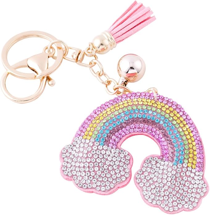 Rhinestone Puffy Keychain - Rainbow, Teddy Bear, Duck - Bria Blair Creative