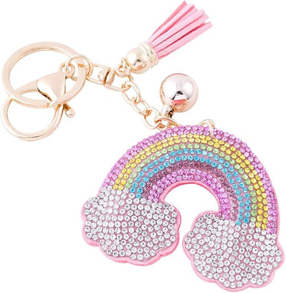 Rhinestone Puffy Keychain - Rainbow, Teddy Bear, Duck - Bria Blair Creative