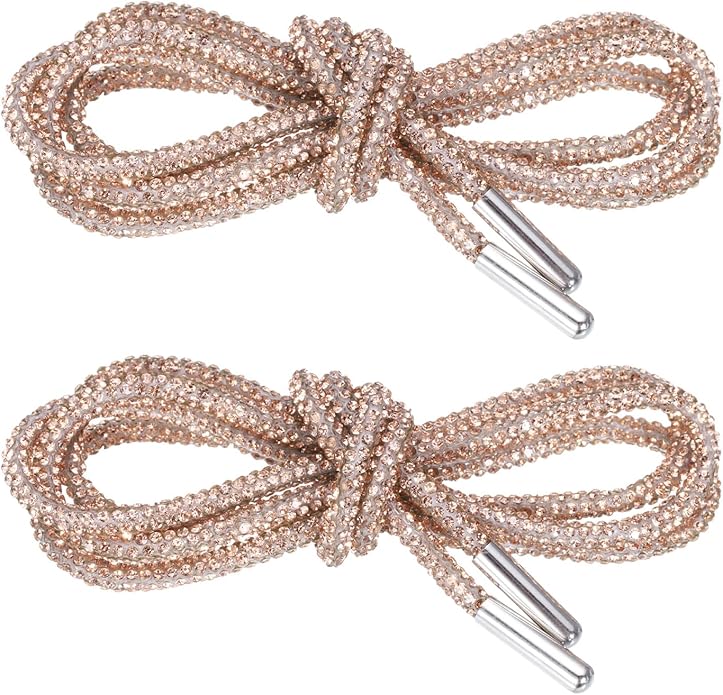 Rhinestone Shoe Laces - Rose Gold Crystals - Bria Blair Creative