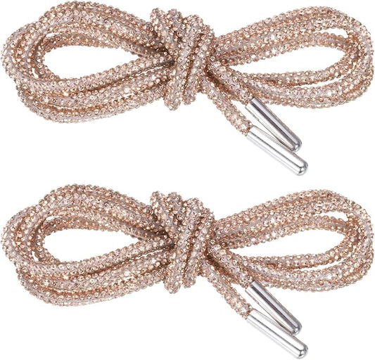 Rhinestone Shoe Laces - Rose Gold Crystals - Bria Blair Creative