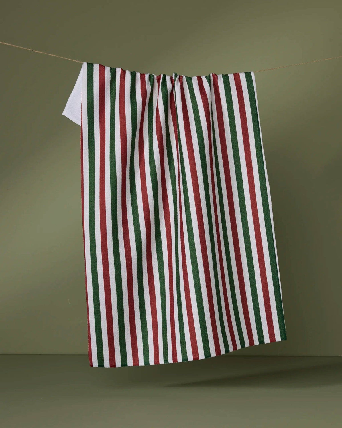 Ribbon Green Red Tea Towel - Bria Blair Creative