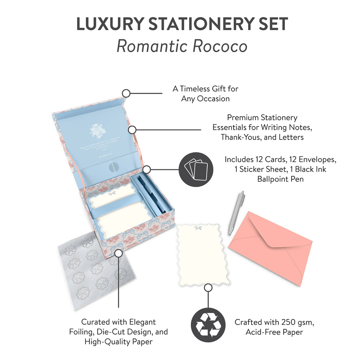 Romantic Rococo Luxury Stationery Set - Bria Blair Creative