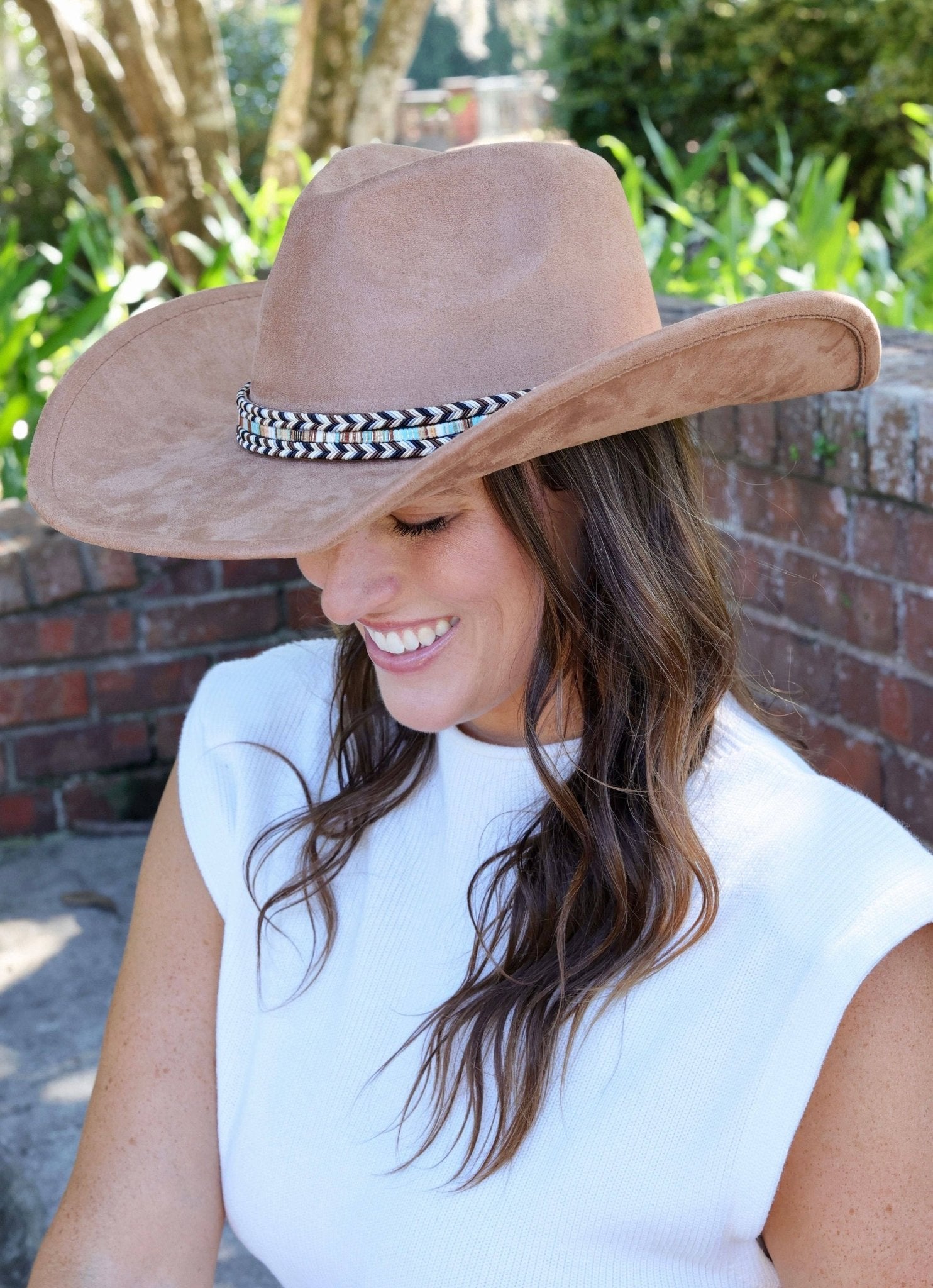 Rooney Suede Feel Hat with Band BROWN: Default - Bria Blair Creative
