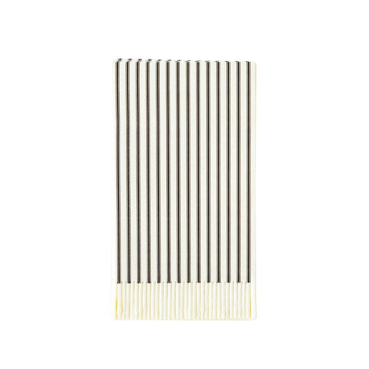 Salem Apothecary Black Ticking Fringe dinner Naplins - Bria Blair Creative