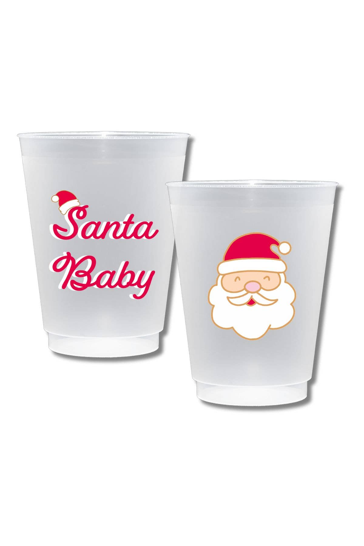 Santa Baby Shatterproof Frost Flex Plastic Cups (Set of 10) - Bria Blair Creative