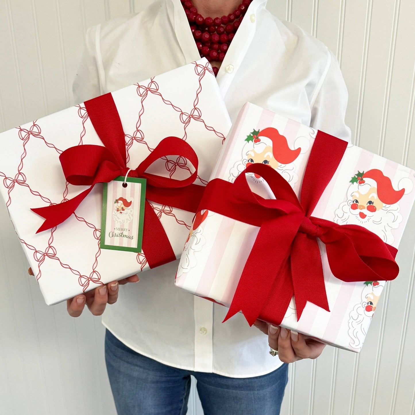Santa Cabana Stripe Gift Wrap Sheets - Bria Blair Creative