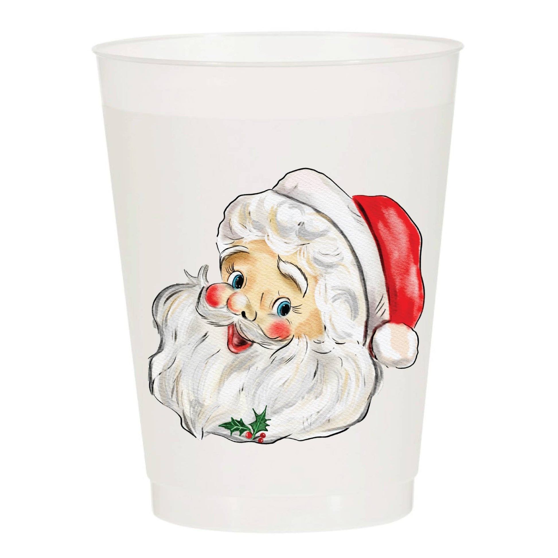 Santa Christmas Frosted Cups - Christmas: Pack of 6 - Bria Blair Creative