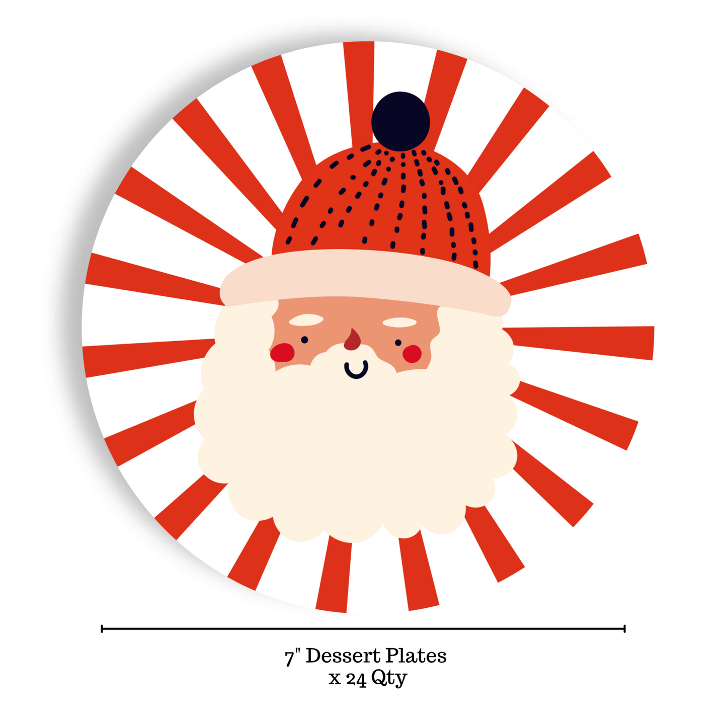 Santa Claus 24ct 7" Paper Plates – App/Dessert Separates - Bria Blair Creative