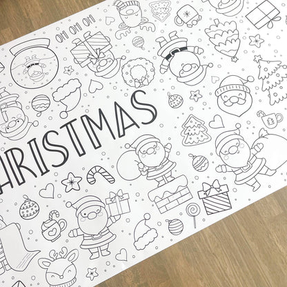 Santa Party Coloring Table Runner| Christmas Activity - Bria Blair Creative