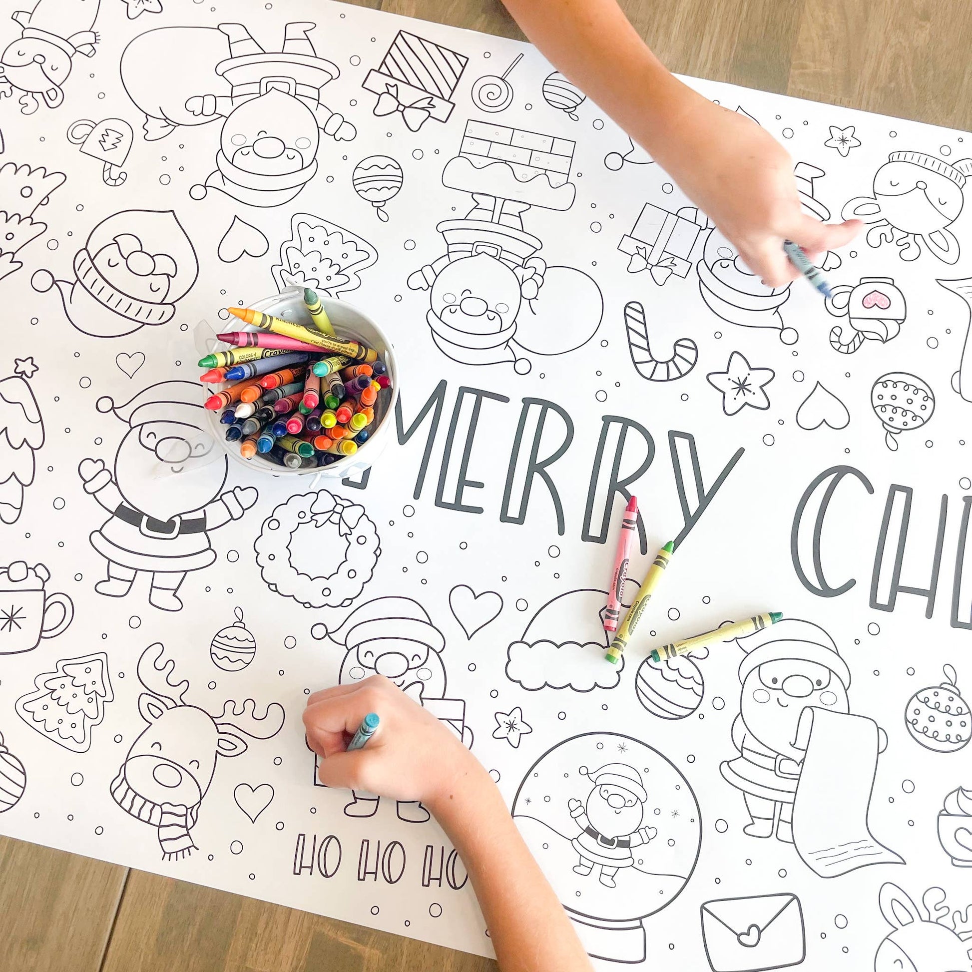Santa Party Coloring Table Runner| Christmas Activity - Bria Blair Creative
