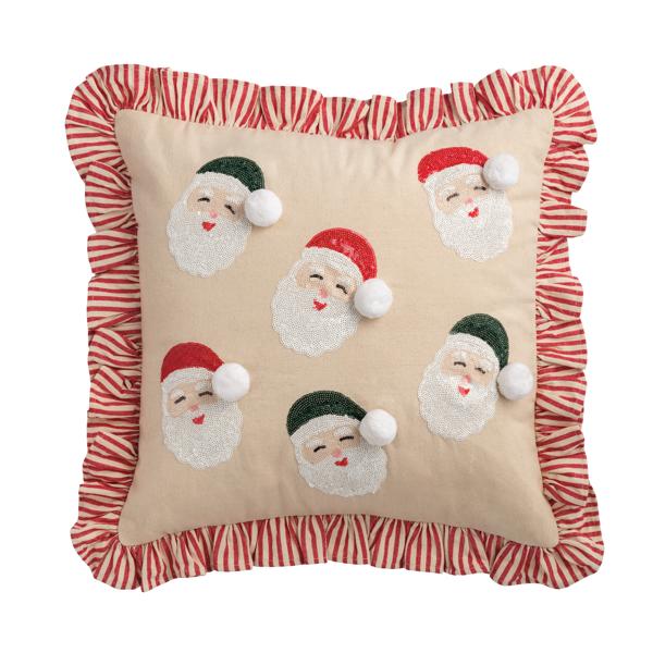 Santa Sequin Pillow - Bria Blair Creative