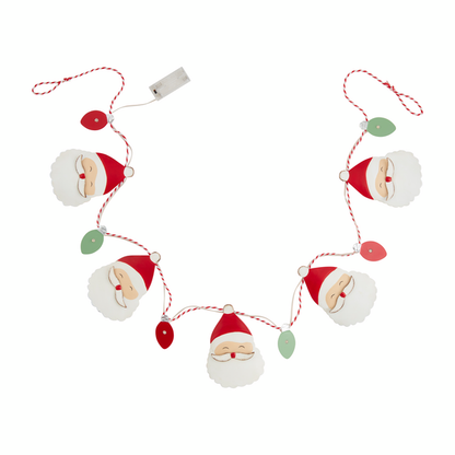 Santa Christmas Tin Garland