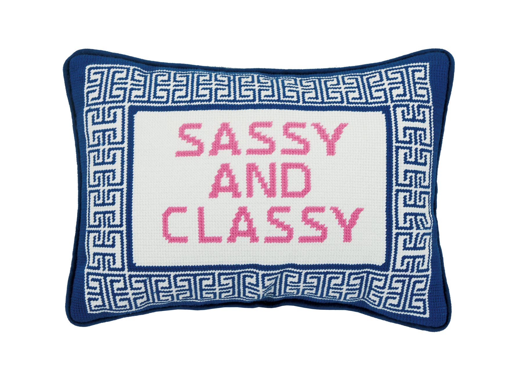 Sassy And Classy Embroidered Needlepoint Pillow - Bria Blair Creative