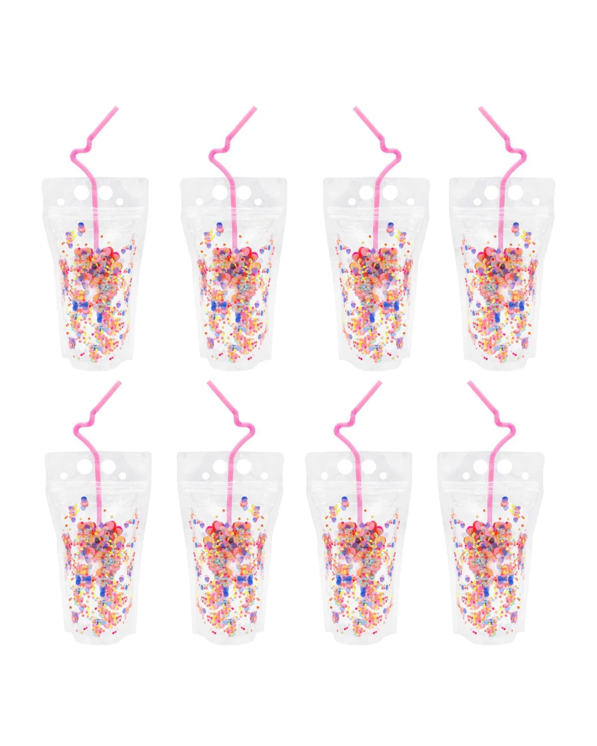 Say Cheers Reusable Confetti Hydration Pouches - Set of 8 - Bria Blair Creative
