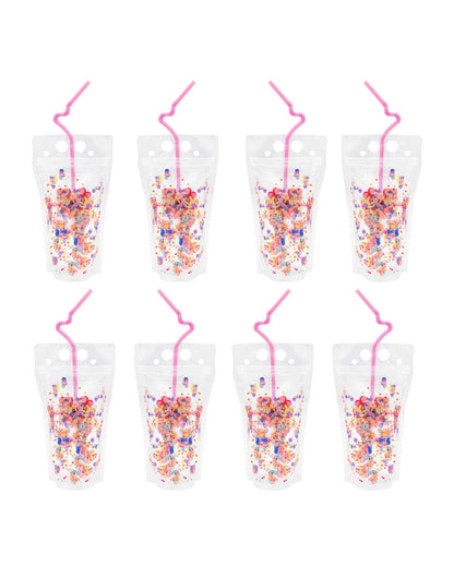 Say Cheers Reusable Confetti Hydration Pouches - Set of 8 - Bria Blair Creative