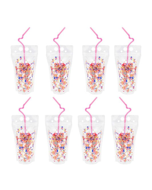 Say Cheers Reusable Confetti Hydration Pouches - Set of 8 - Bria Blair Creative