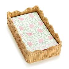 Scalloped Edge Basket Weave Pattern Guest Towel / Utensil Holder - Bria Blair Creative