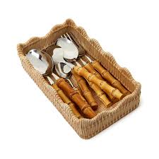 Scalloped Edge Basket Weave Pattern Guest Towel / Utensil Holder - Bria Blair Creative