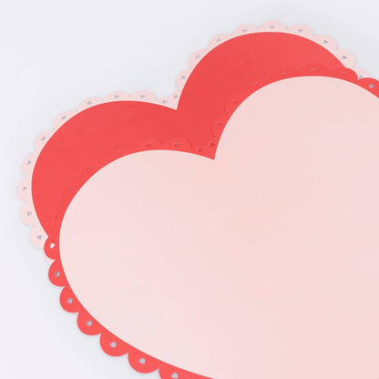 Scalloped Heart Paper Placemats - Bria Blair Creative