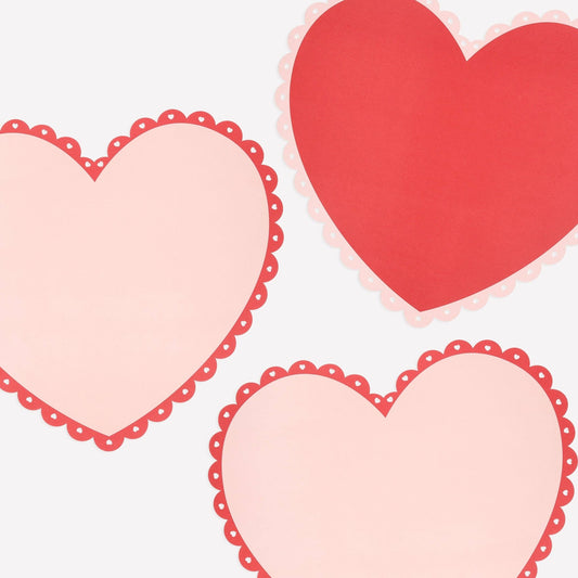 Scalloped Heart Paper Placemats - Bria Blair Creative