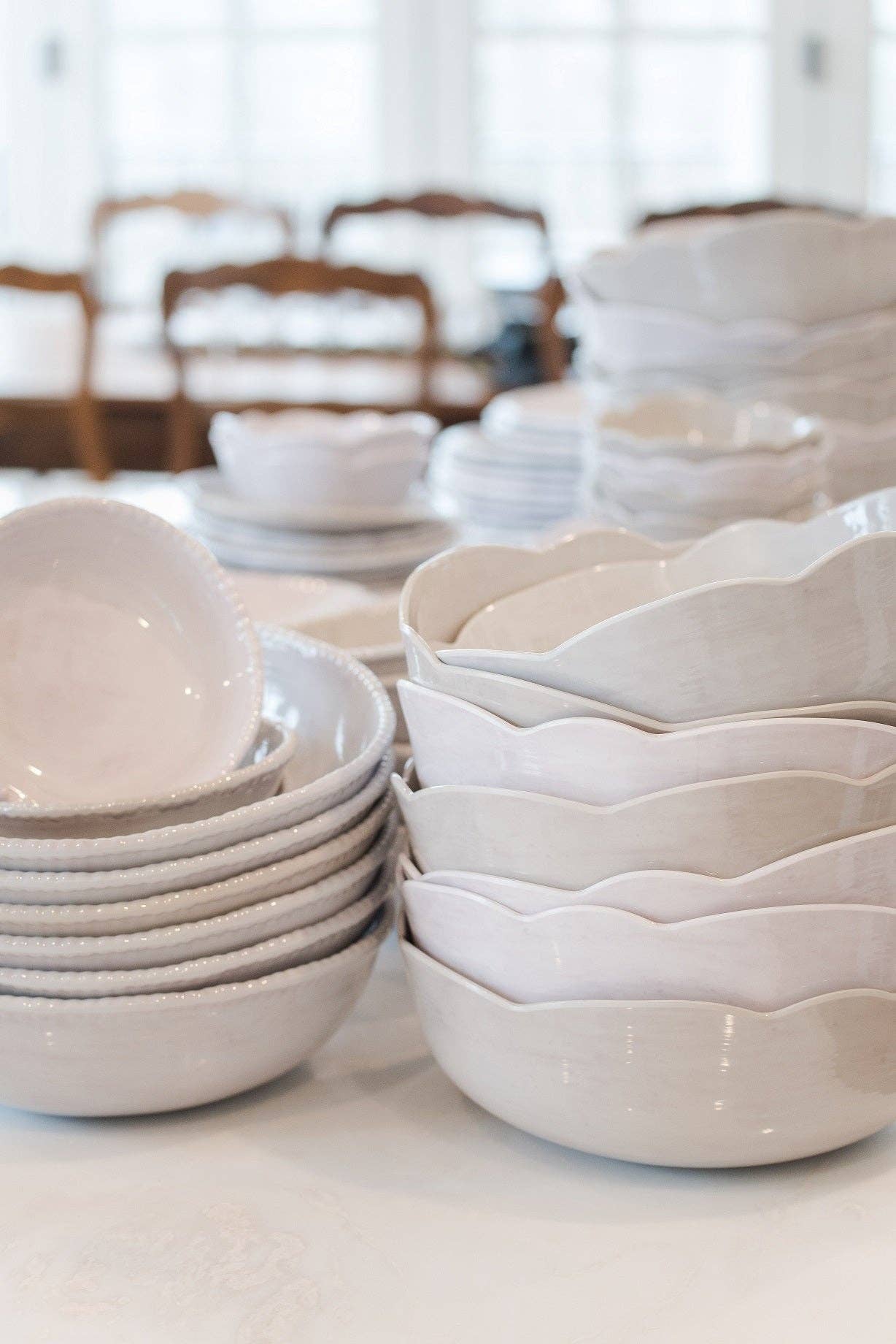 Scalloped Serving Bowl: White - Bria Blair Creative