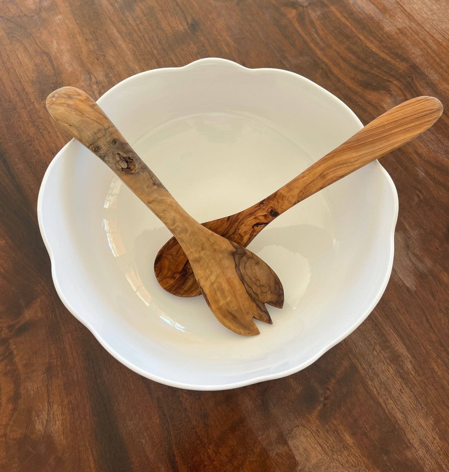 Scalloped Serving Bowl: White - Bria Blair Creative