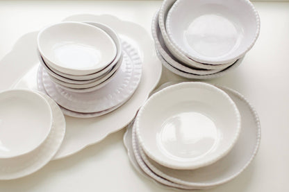 Scalloped Serving Oval and Soup/Cereal Bowl Set of 2 - Bria Blair Creative