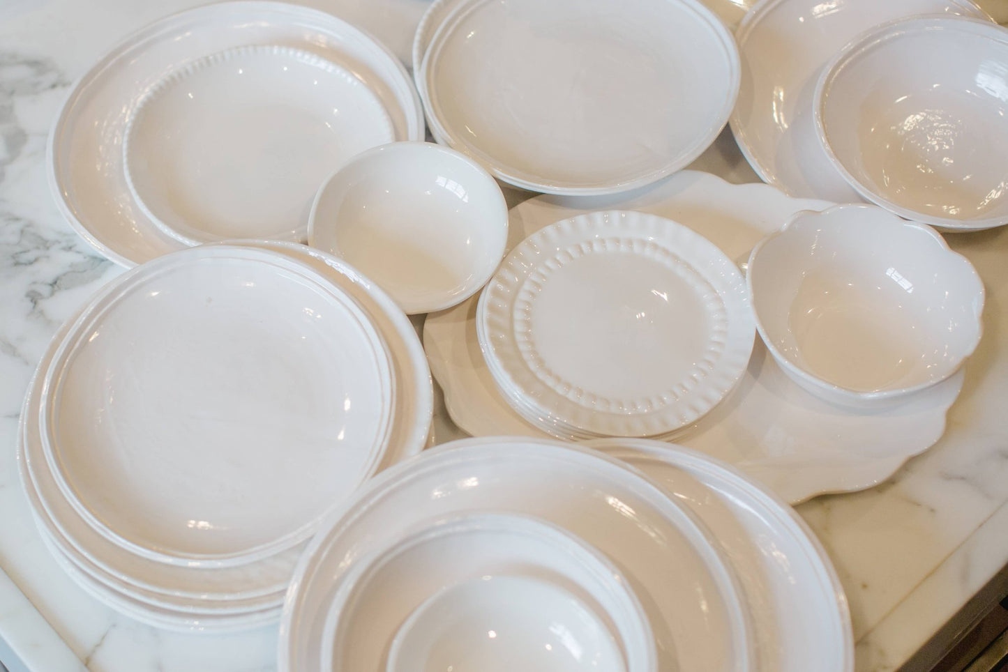 Scalloped Serving Oval and Soup/Cereal Bowl Set of 2 - Bria Blair Creative