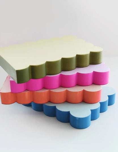 Scalloped Shaped Notepad | Chartreuse + Olive - Bria Blair Creative