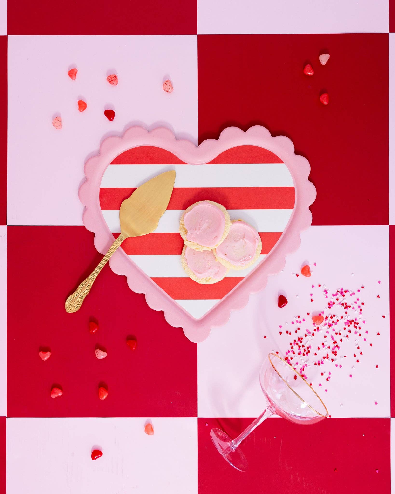 Scalloped Striped Heart Tray - Bria Blair Creative