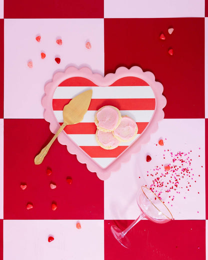 Scalloped Striped Heart Tray - Bria Blair Creative