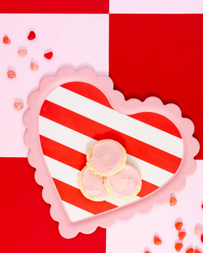Scalloped Striped Heart Tray - Bria Blair Creative