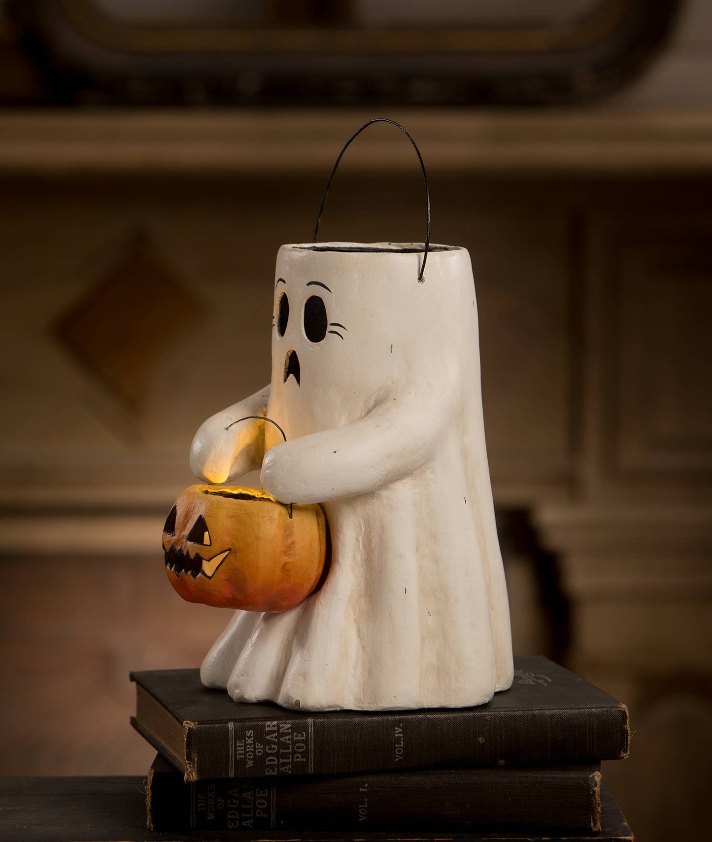 Scaredy Boo With Pumpkin Bucket Paper Mache - Bria Blair Creative
