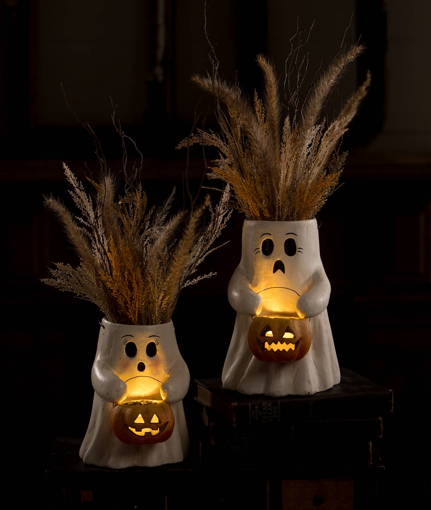 Scaredy Boo With Pumpkin Bucket Paper Mache - Bria Blair Creative
