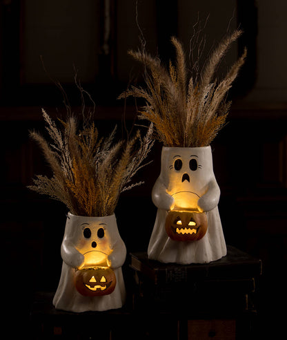 Scaredy Boo With Pumpkin Bucket Paper Mache - Bria Blair Creative
