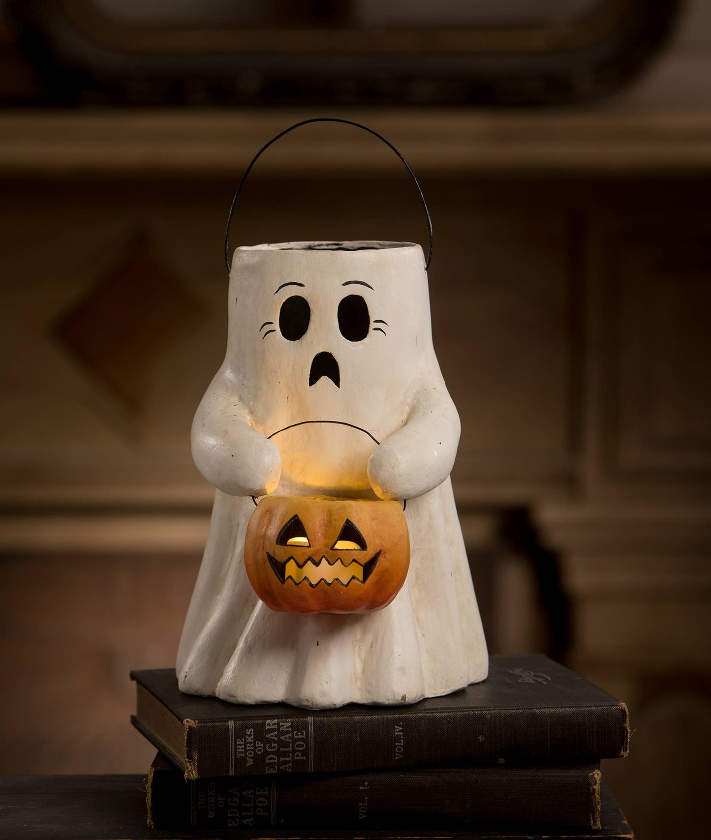 Scaredy Boo With Pumpkin Bucket Paper Mache - Bria Blair Creative