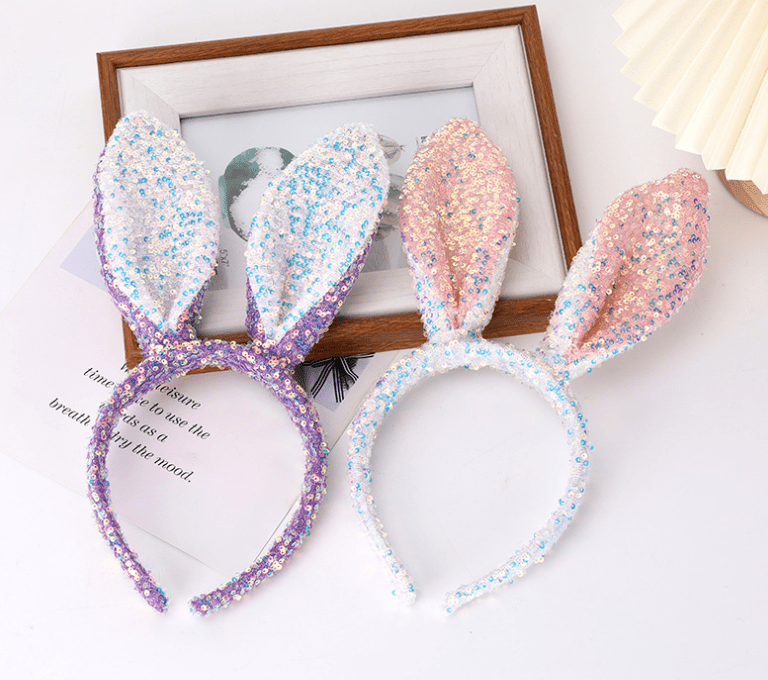 Sequined bunny ears headband Cute Easter Bunny Headband : Pink - Bria Blair Creative
