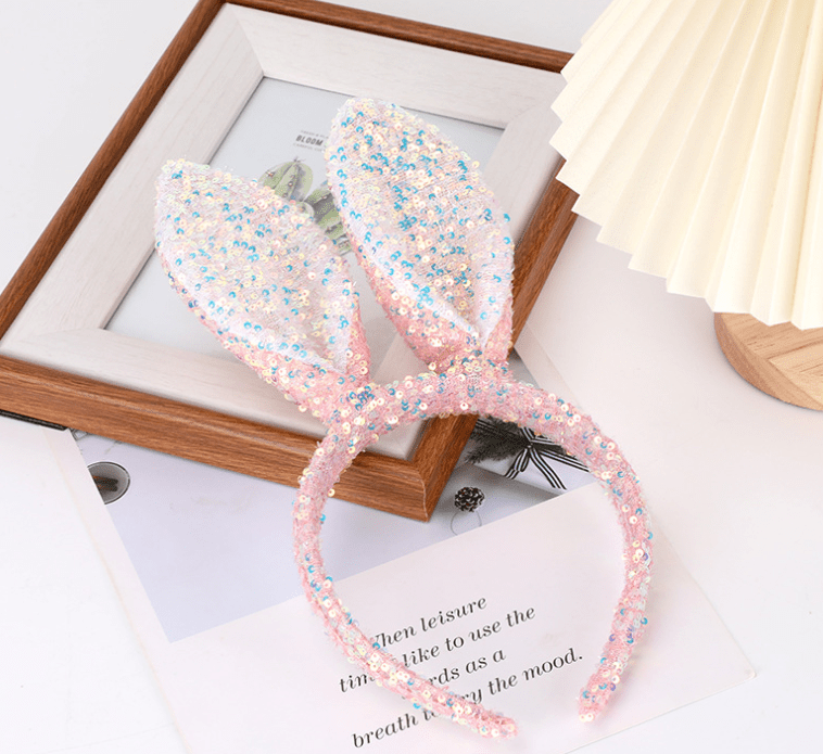 Sequined bunny ears headband Cute Easter Bunny Headband : Pink - Bria Blair Creative