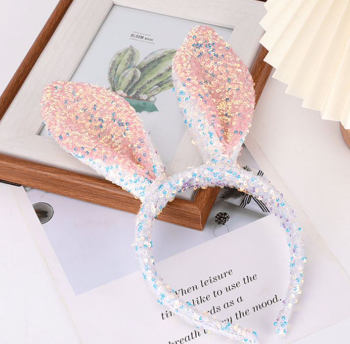 Sequined bunny ears headband Cute Easter Bunny Headband : Pink - Bria Blair Creative