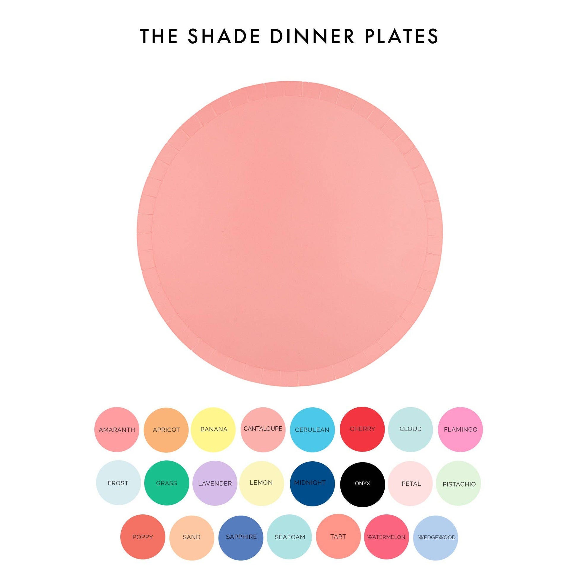 Shades Dessert Plates - 8 Pk. - 23 Color Options: Cherry - Bria Blair Creative