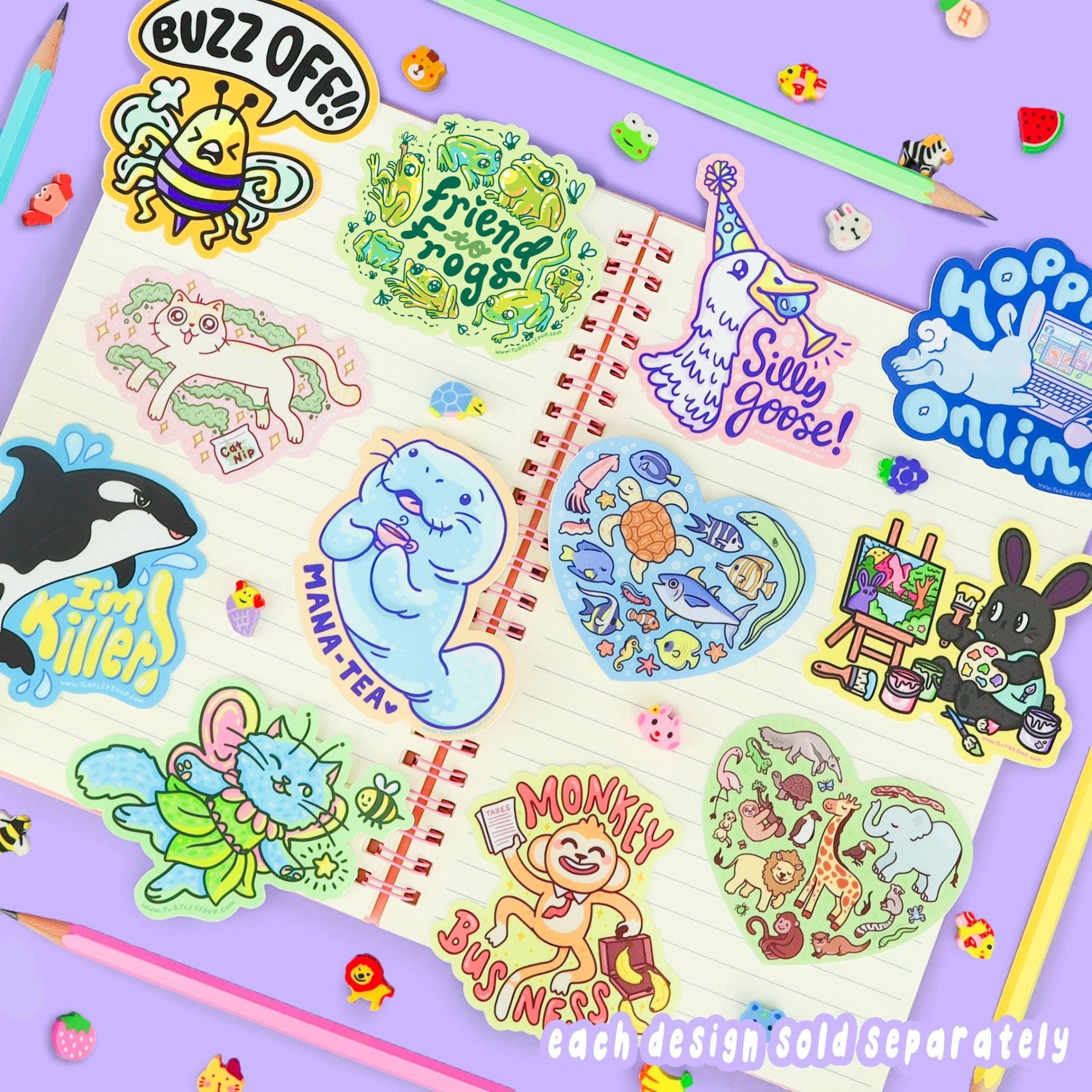 Silly Goose Party Clown Funny Animal Vinyl Sticker - Bria Blair Creative
