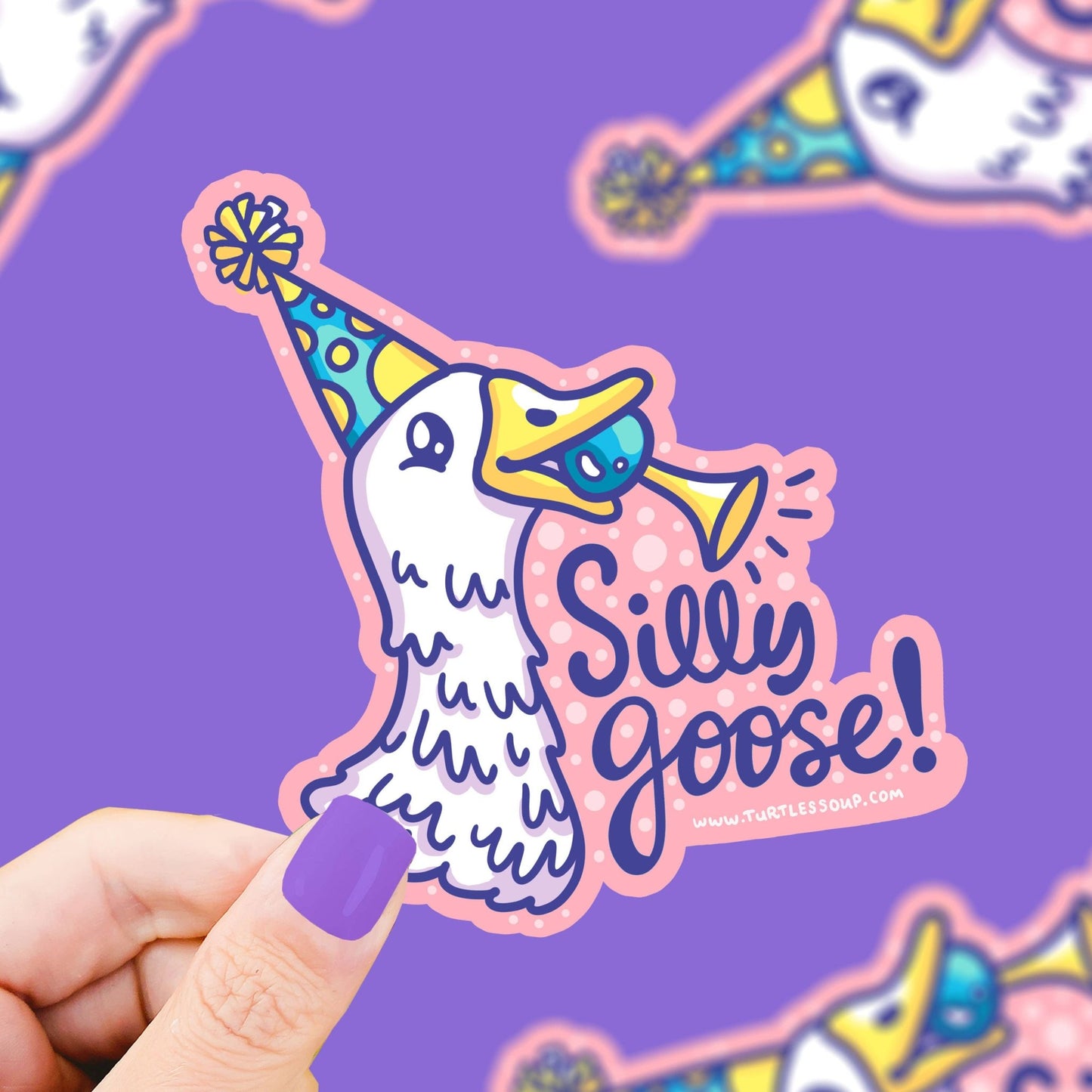 Silly Goose Party Clown Funny Animal Vinyl Sticker - Bria Blair Creative