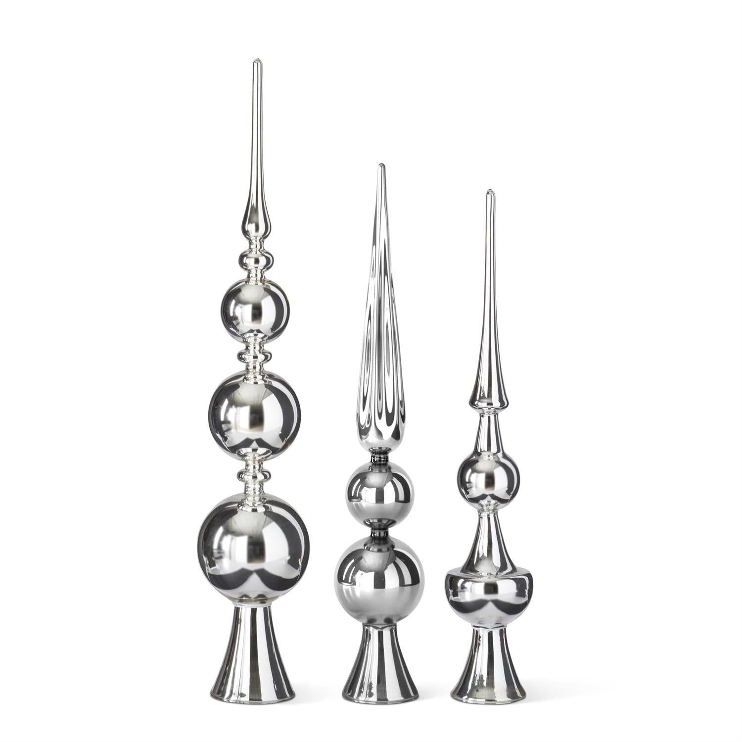 Silver Glass Finial Tree Toppers - Assorted - Bria Blair Creative