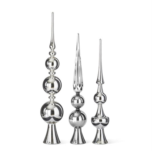 Silver Glass Finial Tree Toppers - Assorted - Bria Blair Creative