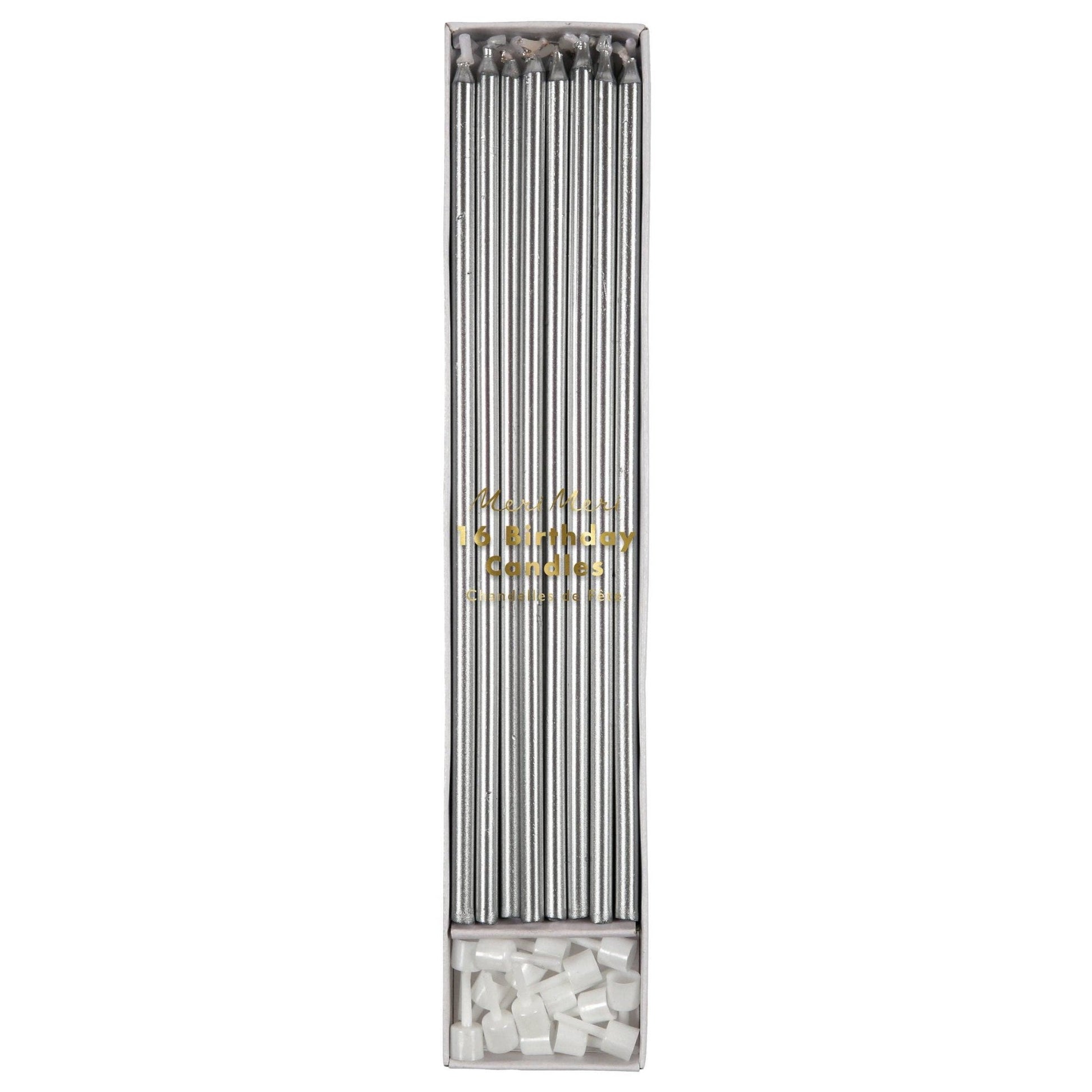 Silver Long Candles - Bria Blair Creative