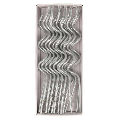 Silver Swirly Candles - Bria Blair Creative