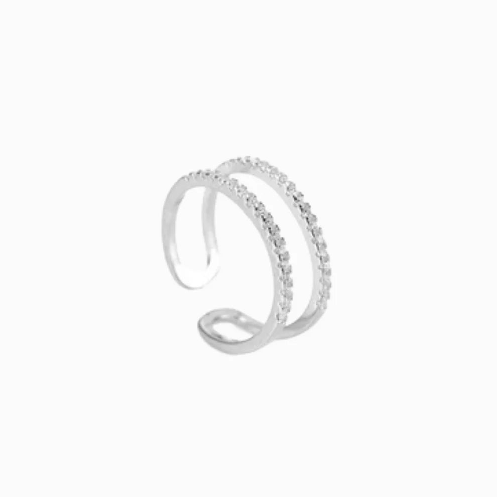 Double Ring Band (Silver) - Fashion Jewelry