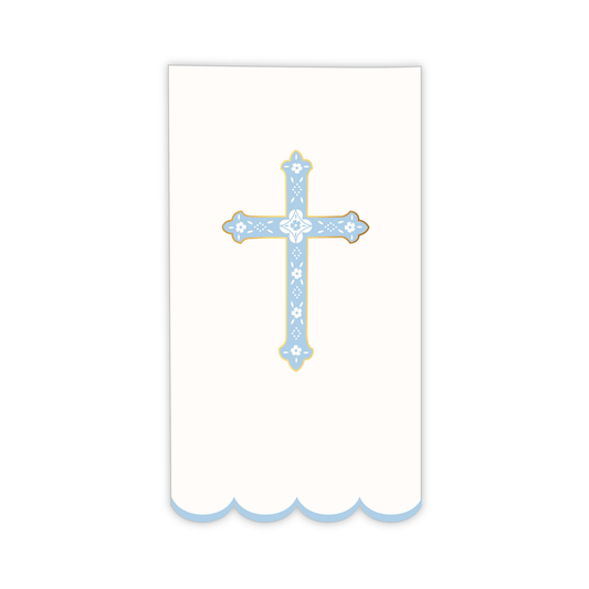 SKY BLUE CROSS GUEST TOWELS - Bria Blair Creative
