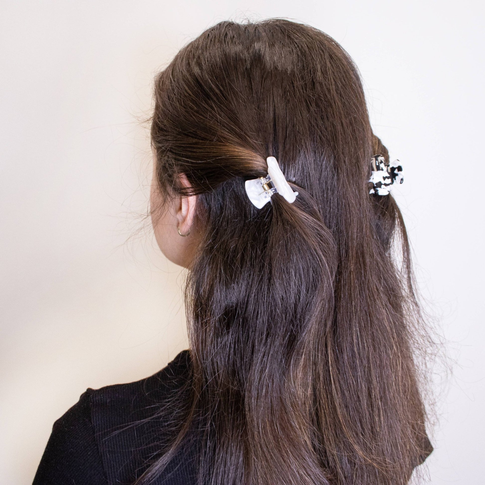 Small Square Tortoise Shell Hair Claw Clips - 2 Pack - Bria Blair Creative