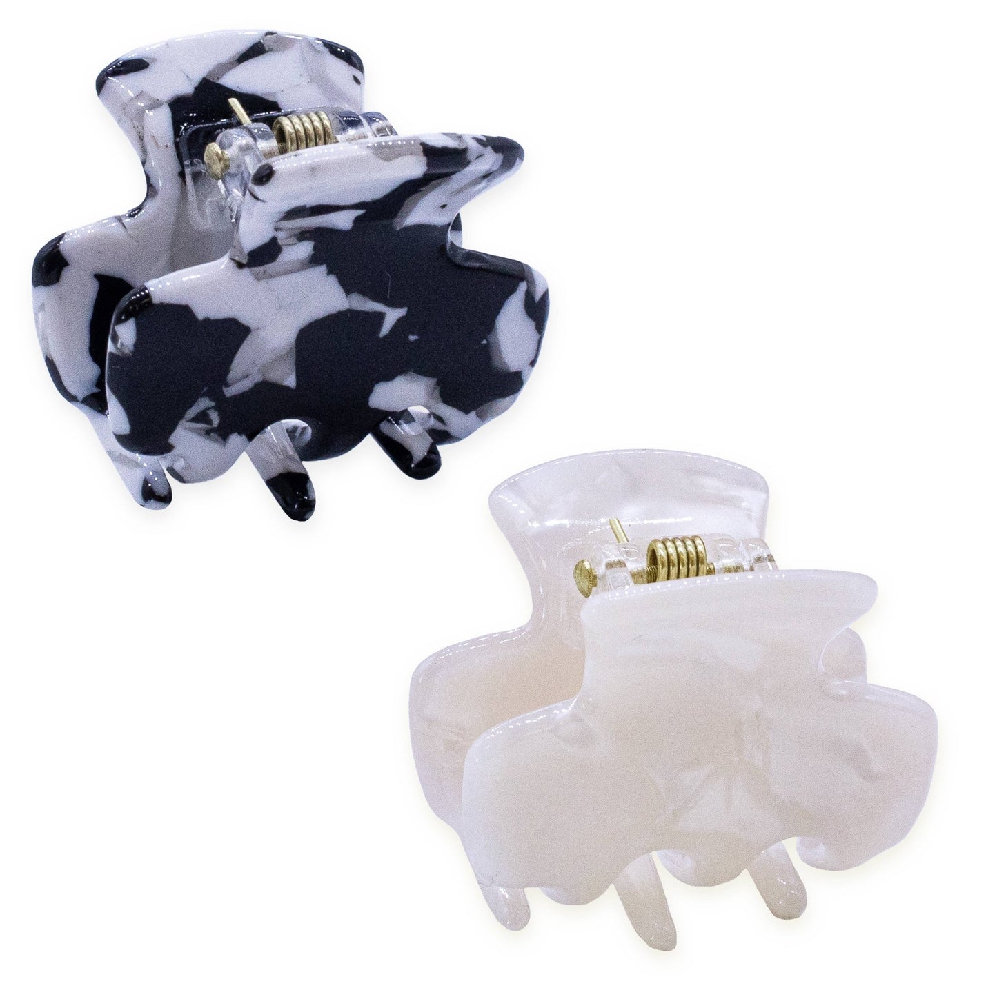 Small Square Tortoise Shell Hair Claw Clips - 2 Pack - Bria Blair Creative